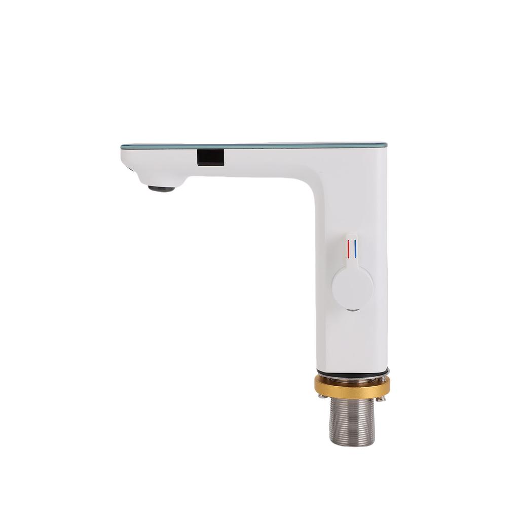 Hot Cold Basin Faucet Water Temperature Display Infrared Sensor Touchless Bathroom Faucet with 1 2 Inlet Hoses 3 8 EU