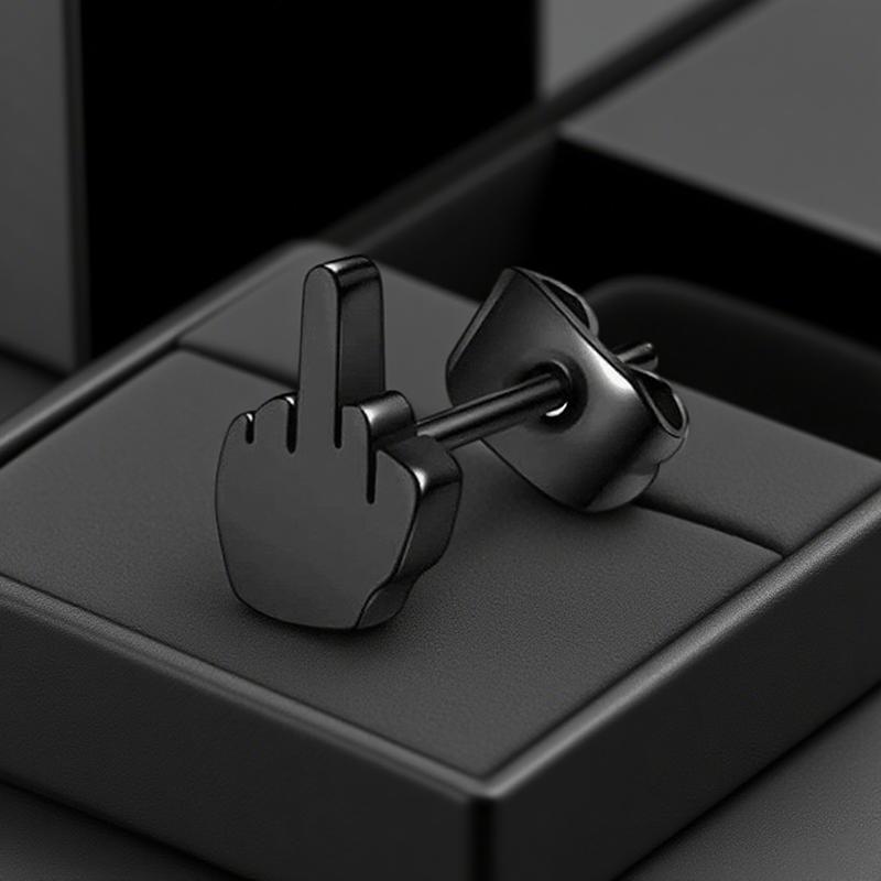Metal Punk Cool Studs Earrings For Man And Women Fashion Personality Finger Up Earrings Party Jewelry Gifts