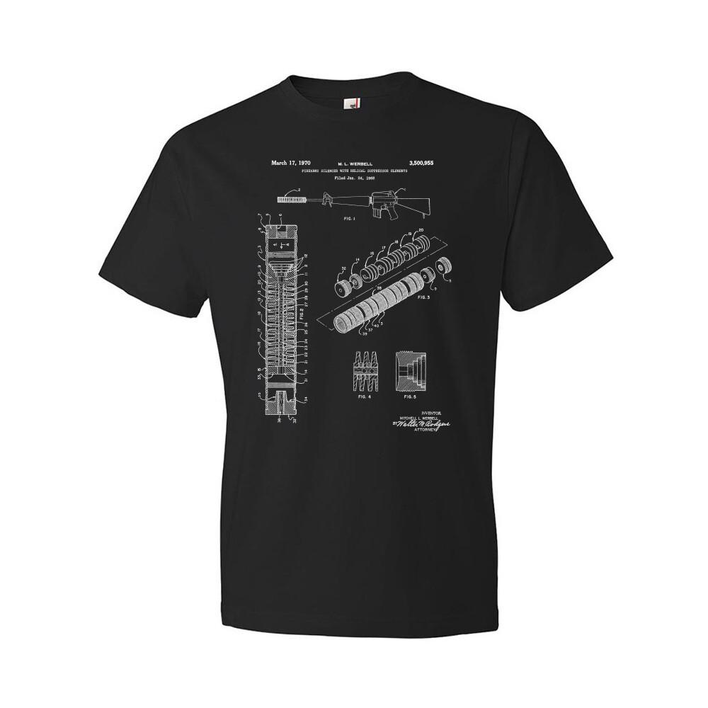 Rifle Silencer Patent Shirt M16 Rifle Silencer Blueprint Soldier Gift S