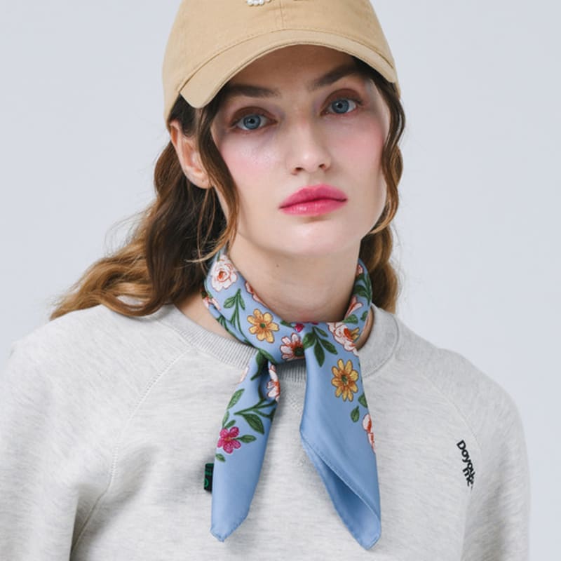 DOYOUKNOWMC ALL SEASON Peony Print Blue Petite Scarf
