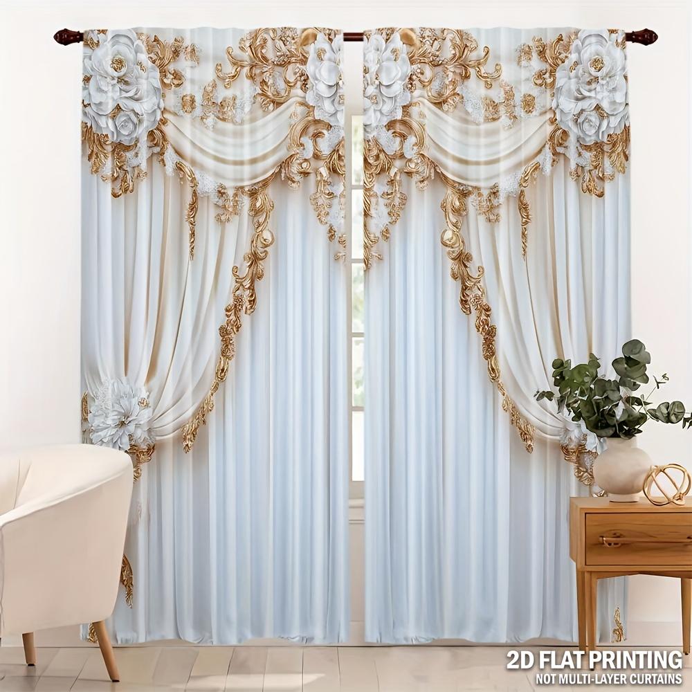 2pcs Luxe European Design Curtains – for Bedroom   Living Room   Office   Home & Caf Decor