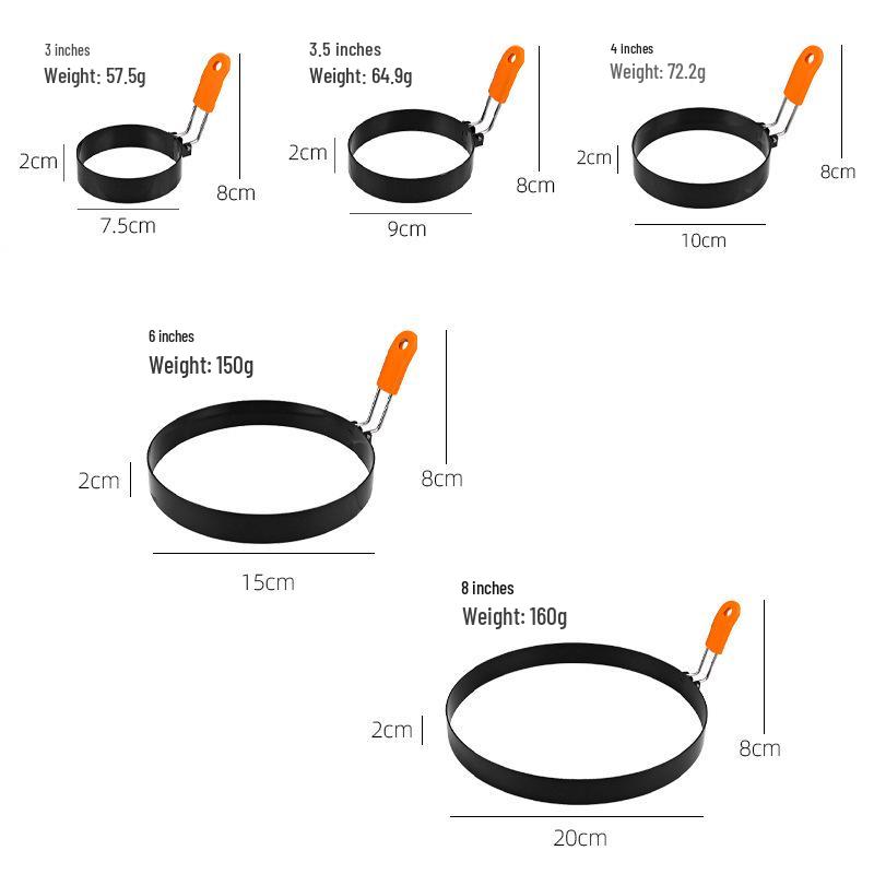 Reinforced Non-stick Stainless Steel Egg and Cake Mold for Creative Kitchen Use