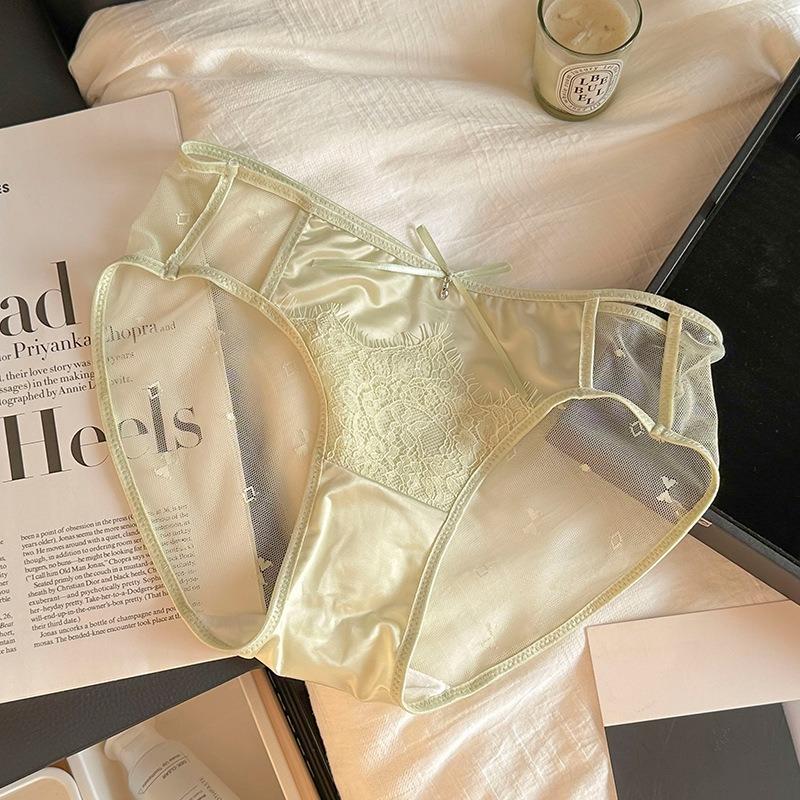 

Милые трусики для женщин, сексуальное сетчатое нижнее белье, романтические трусы с вышивкой и оборками на бедрах XL