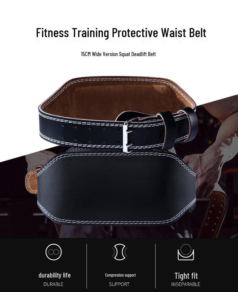 Thickened PU Fitness Waist Belt for Squats, Weightlifting, & Deadlifts – Professional Support & Strength Training Equipment