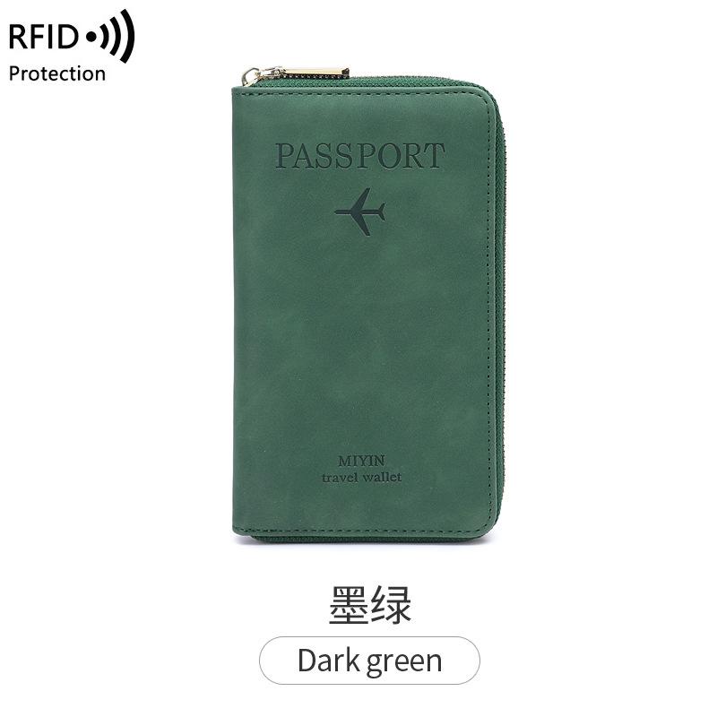 New long wallet, ticket document storage, travel mobile phone wallet, multifunctional zipper passport bag