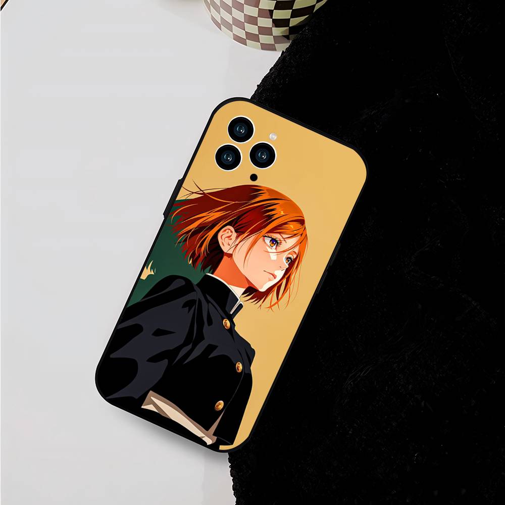 Kugisaki Nobara Anime Jujutsu Kaisen Phone Case For IPhone 17 Air 16 15 14 13 Pro Max 11 12 Black Silicone Cover