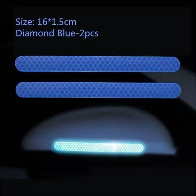 2PCS Car Reflective Sticker Car-styling Rearview Mirror Sticker Safety Warning Reflective Sticker Car Strip Stickers Exterior