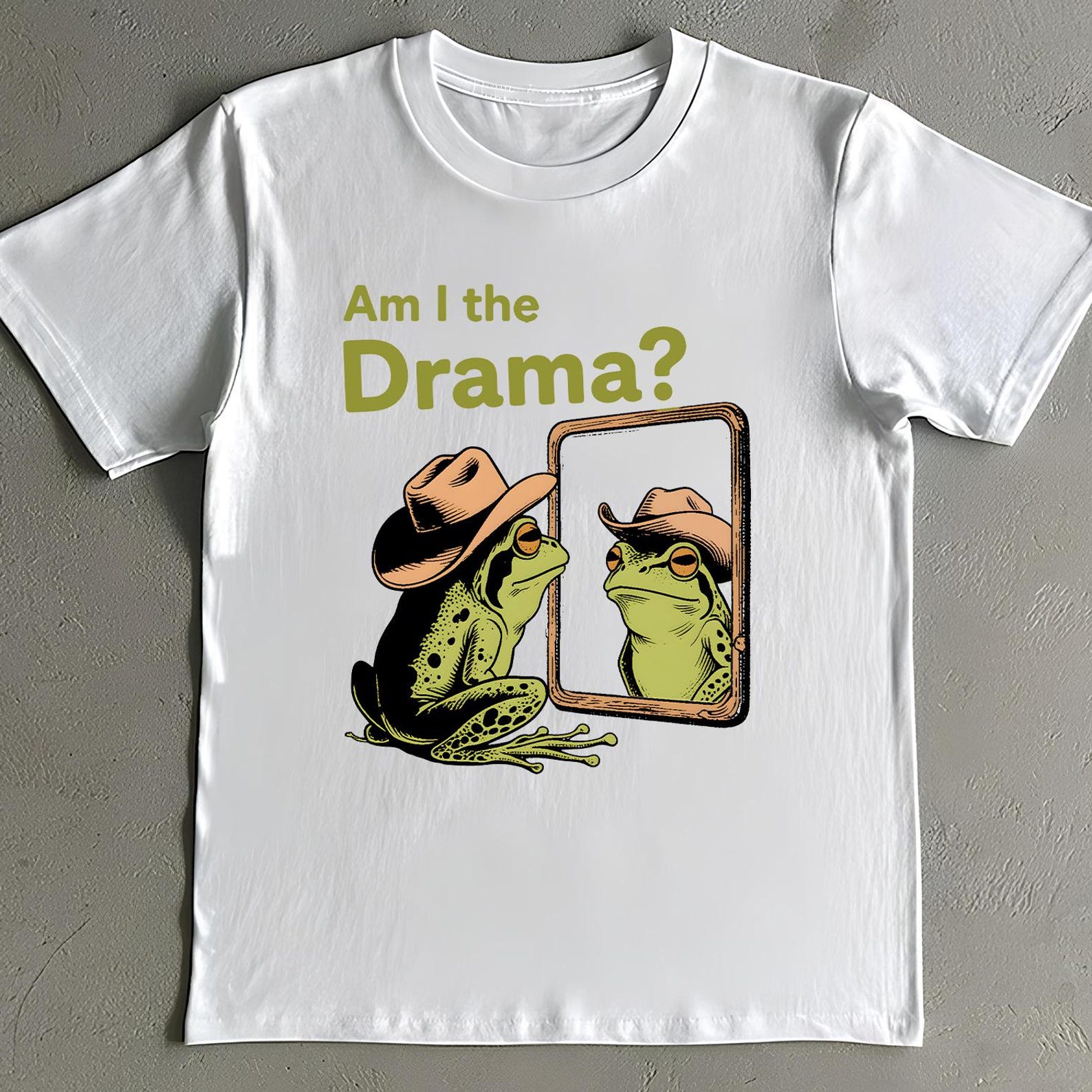 Am I The Drama Shirt - Funny Cowboy Frog T-Shirt - Vintage Western Tee XL