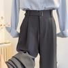 Women's High Waist Grey Suit Pants - Spring/Summer 2026: Straight, Loose, Slimming, and Casual.