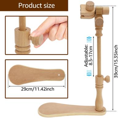Embroidery Hoops Stand Adjustable Hands Cross Stitch Stand Versatile Beech Wood Holder Rotary Hoop Holders High Efficient Wood