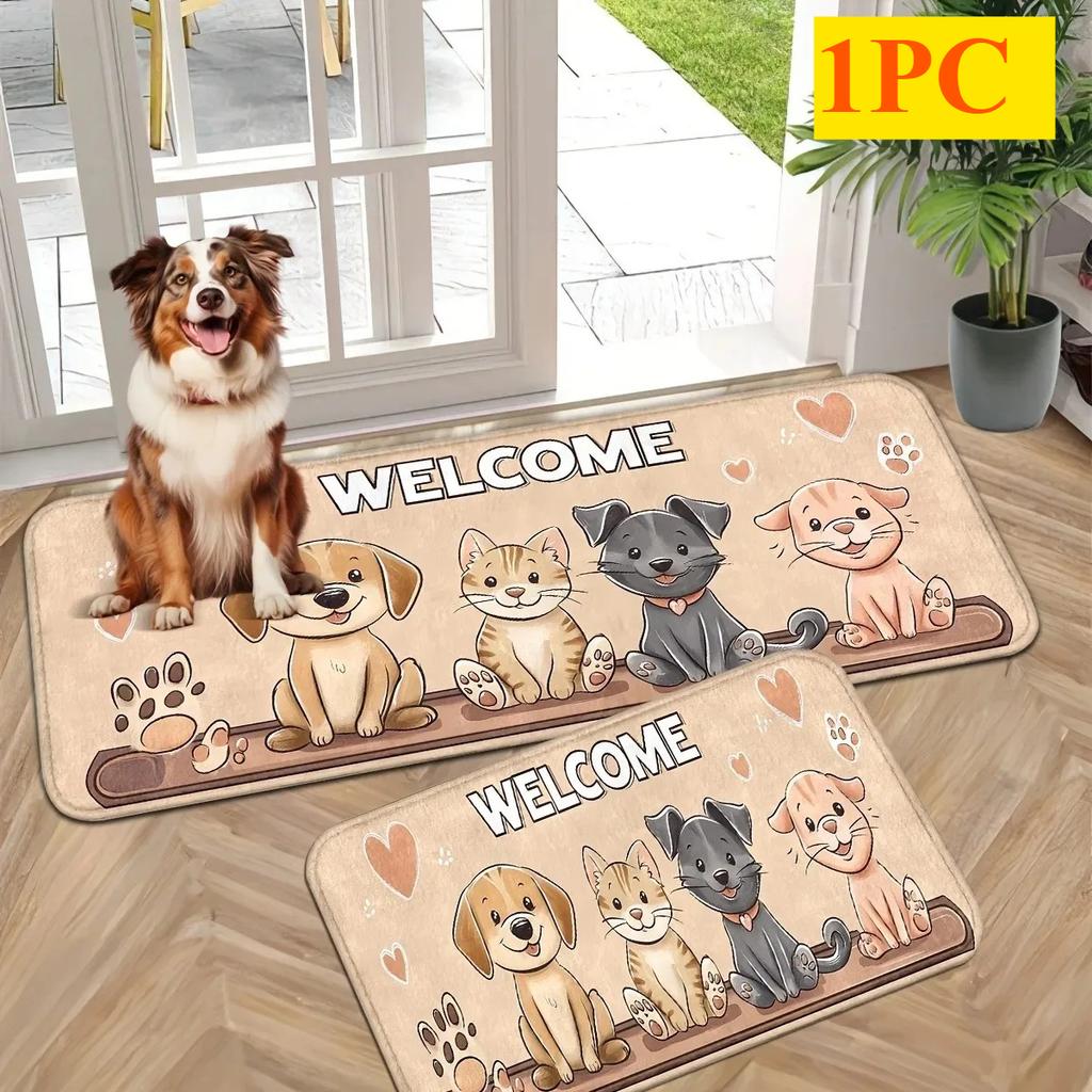 1PC Cute mat fox pattern Door Mats Kitchen Rugs Non-Slip Pop design Bathroom Rugs Bath Mat Carpet for Home Sink Laundry Decor