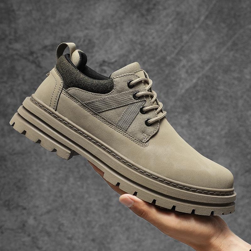 Fashion Handmade Mens Ankle Boots High Top Leather Shoes Outdoor Hiking Boots Sneakers Outdoor Anti Slip Botas Leisure Walk Man Footwear