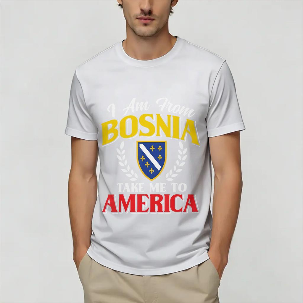 Vengo dalla Bosnia Portami in America T-shirt Bosniaca Estate Magliette in Cotone Per Unisex Maglietta Maniche Corte Y2K Abbigliamento Casual