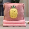 3in1 Fruit Pattern Pillow Blanket Carrot Cactus Pineapple Plush Toy Decoration