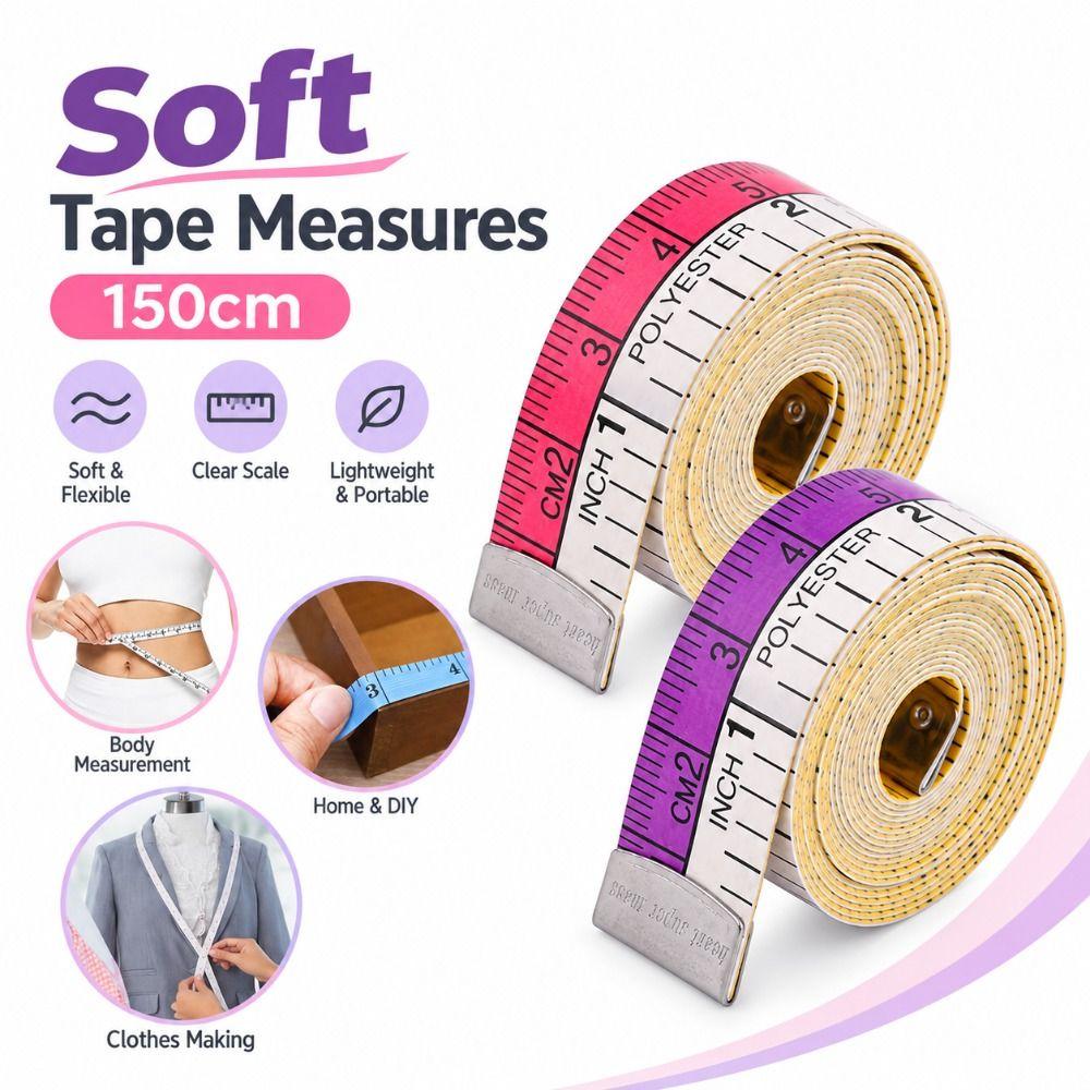 Double-Sided Markings Body Measuring Ruler 150cm Flat Ruler for Sewing and Body Measurements