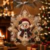 Easy To Install Holiday Accessories Christmas Acrylic Pendant with Metal Chain, Double-sided Printed 2D Snowflake Gift Ornaments for Family