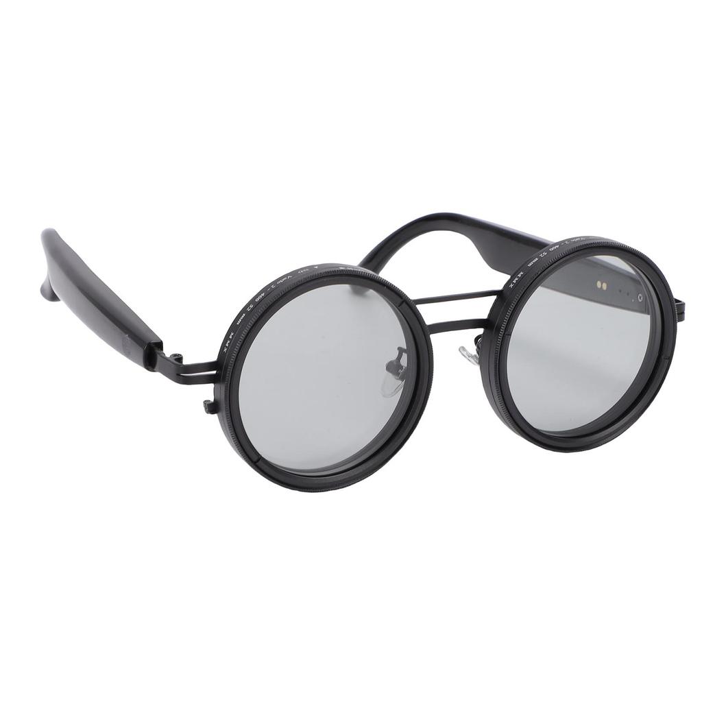 KI Intelligente Übersetzungsbrille Grau Rund Verstellbares Glas Kabellos 114 Sprachen Übersetzer Sonnenbrille