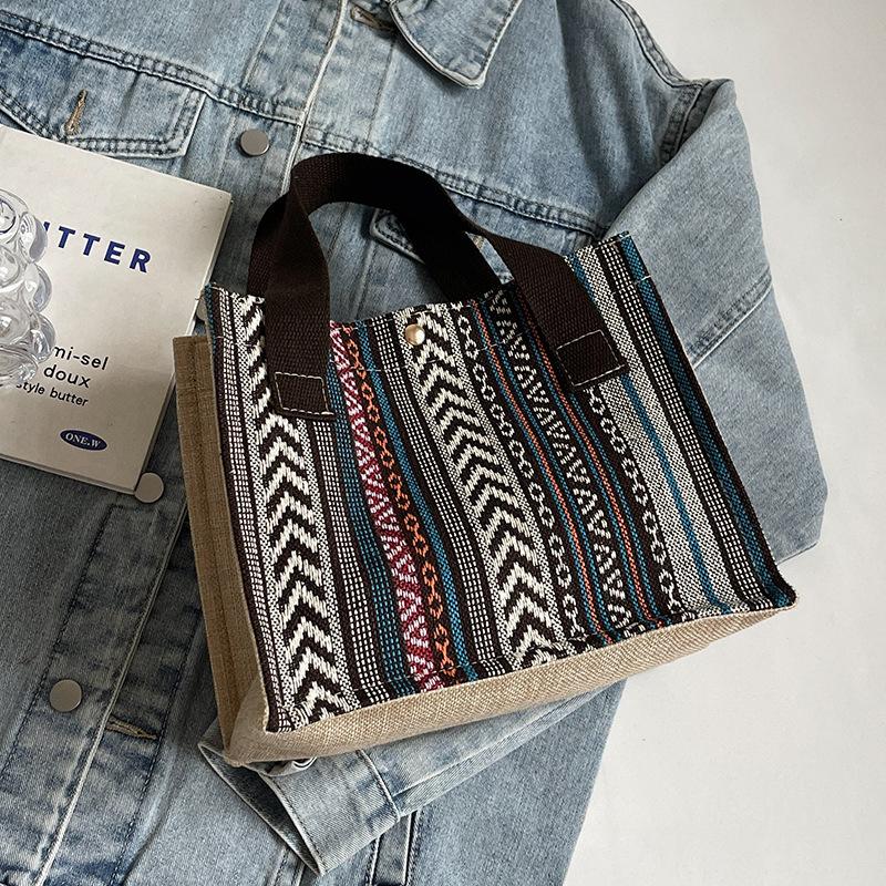 Geantă Tote Stil Etnic Femei Geantă de Mână Femei Modă Nouă Design Nișă Ins Geantă Tricotată Femei