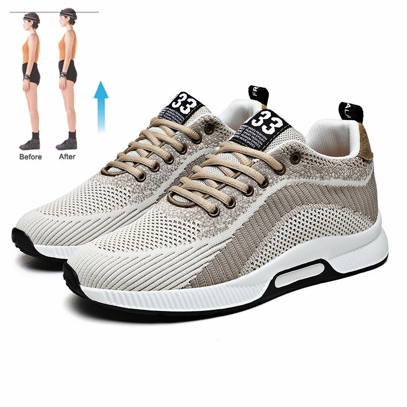 Lift Sneakers Men Elevator Shoes High Increase Insole 6CM Fashion Breathable Mesh Sport Casual Shoes Taller Shoes