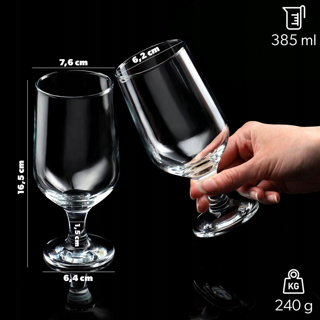 KADAX Kufel Do Piwa Pokale Szklanki 385ml 6szt