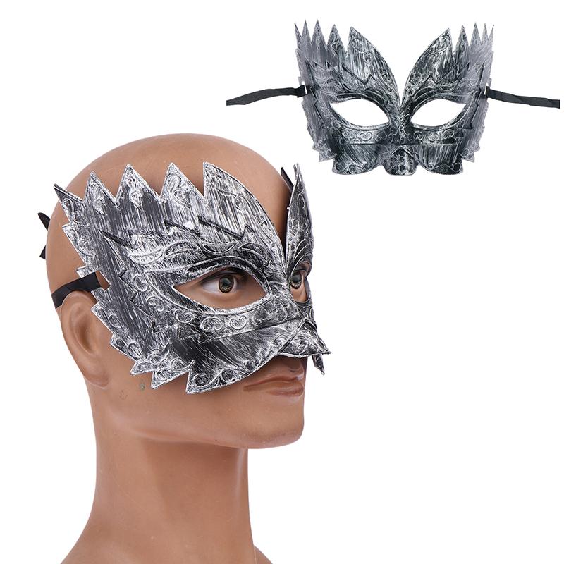 1Pc Carnival-Masquerade Mask Vintage Mask Gold Silver Half Face Mask Plastic Halloween Costume Party Mask Women Men