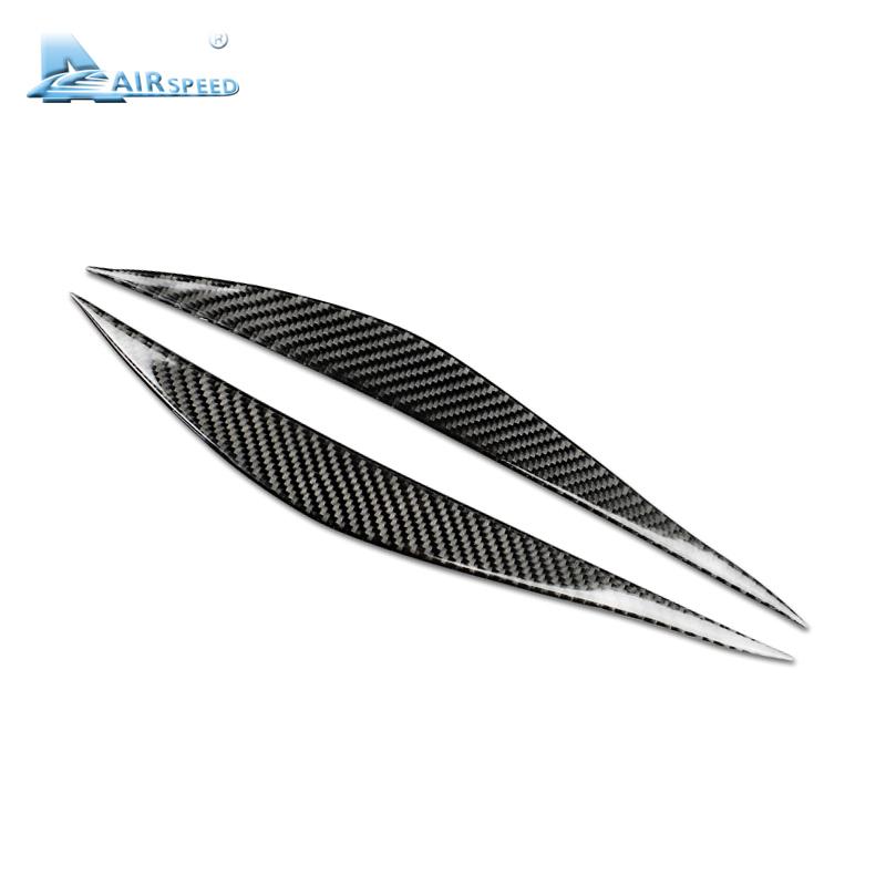 Real Soft Carbon Fiber Car Headlight Eyebrows Sticker Decoration for 3 Series BMW F30 320i 316i 2013 2014 2015 Car Accessories