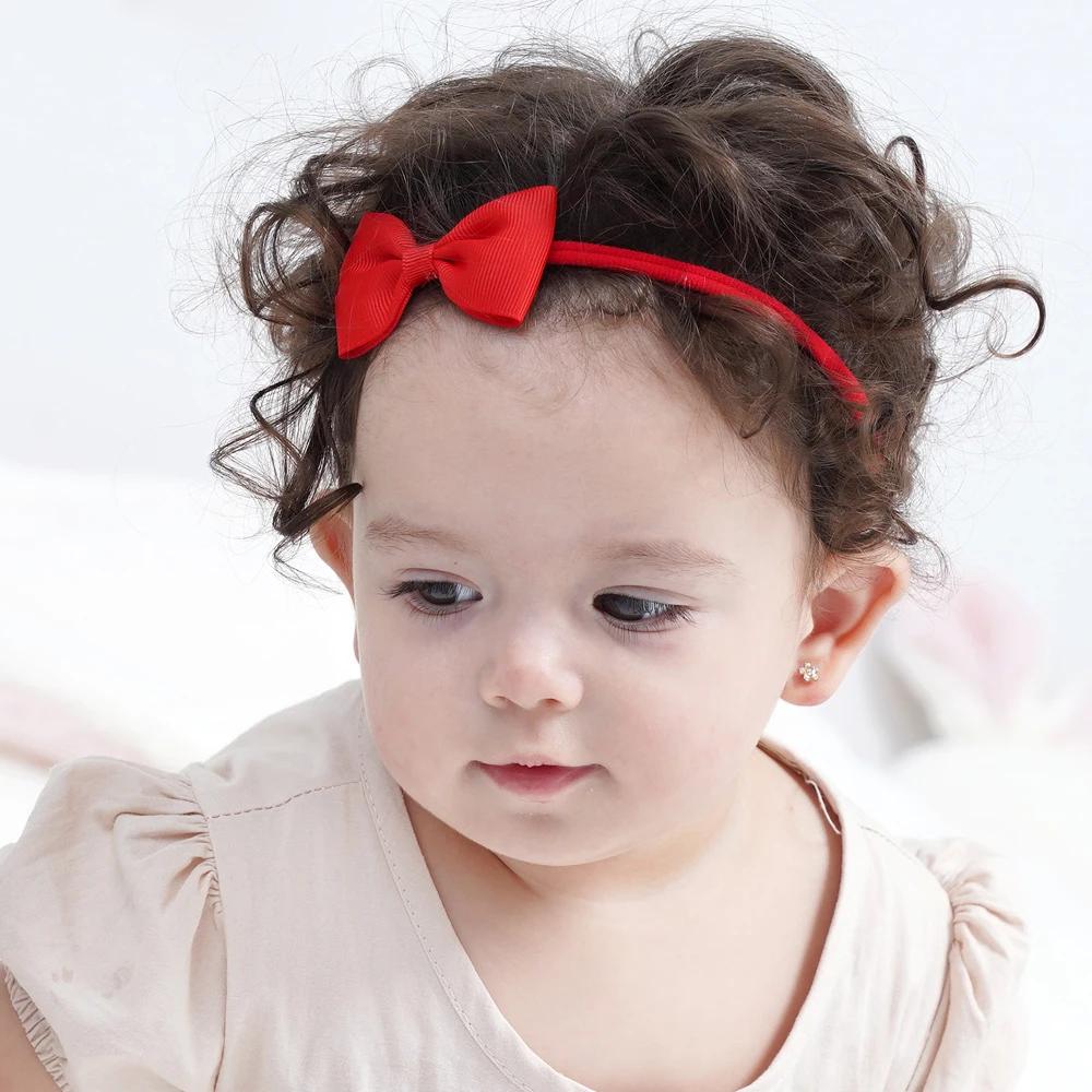 5/6Pcs Girls Solid Color Bowknot Headband For Baby Kids Grograin Ribbon Headwear Hair Bands Infant Hair Accessories