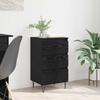 Sideboard with Drawers Black Oak Effect 40 x 35 x 70 cm