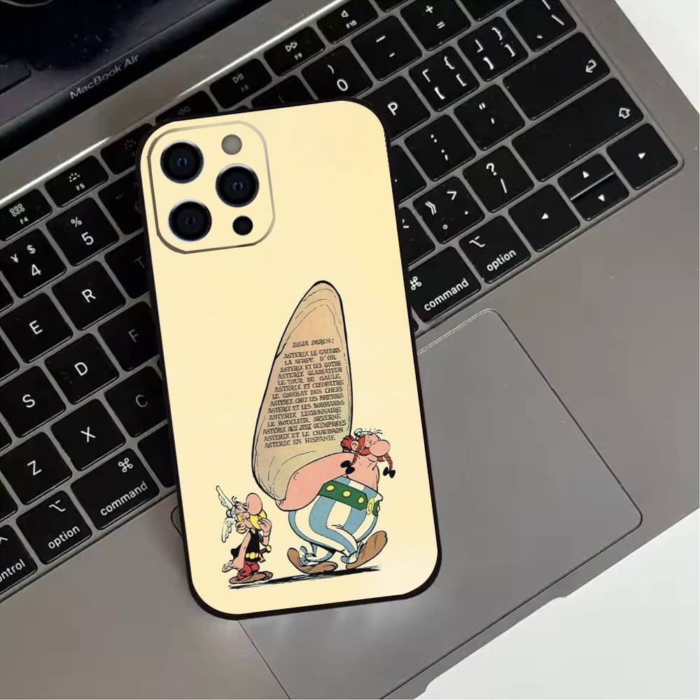 A-Asterix C-Cartoon O-Obelix  Phone Case For iPhone 17,16,15,14,13,12,11 Plus,Pro Max,XS,Soft Silicone Black Cover