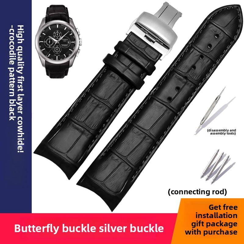Zakřivený konec Originální kožený řemínek k hodinkám Pro 1853 Tissot T035 T035617 T035627 T035410 T035407 Řemínek k hodinkám 22mm 23mm 24mm řemínek pánský