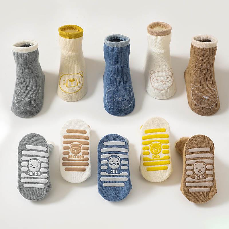 

1 пара детских носков на осень-зиму, хлопковые нескользящие носки, дышащие, нефлуоресцентные, милые мягкие носки
