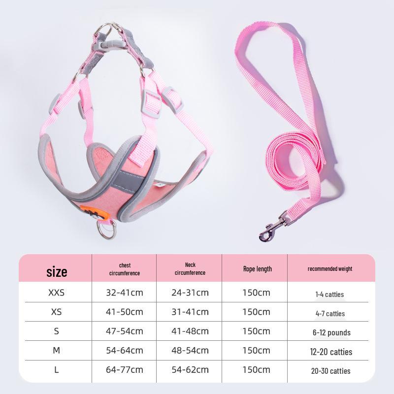 Arnés para Perro Transpirable Estilo Chaleco y Correa para Razas Pequeñas