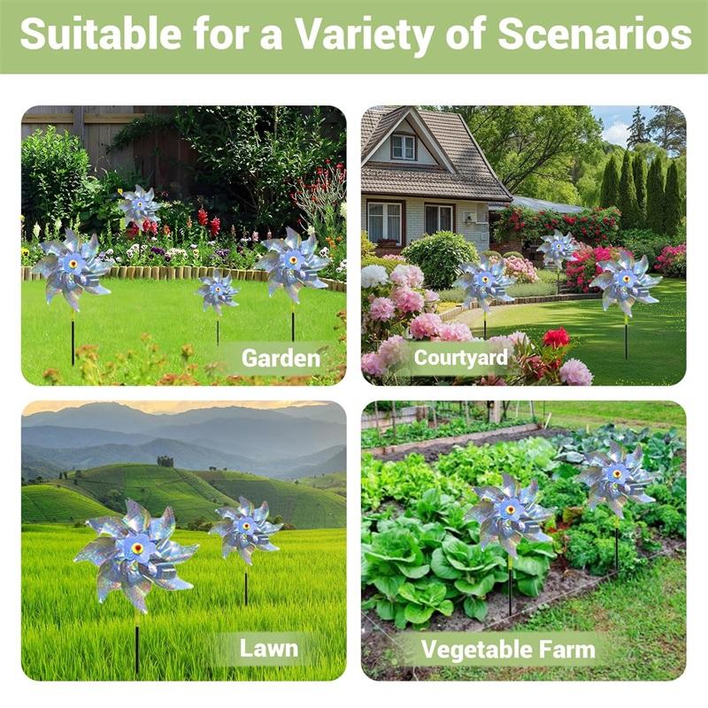 10X Repelent Păsări Mori de Vânt Reflectorizante Anti Păsări Spinner de Vânt pentru Grădină Livadă