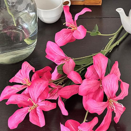 4 Pcs Artificial Renanthera Flower 29 Inch Long Stem Fake Orchid