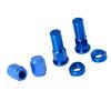 perfk 6 Sets Motorcycle Tire Wheel Valve Stem Cap Cover Rim Lock Nut CNC Universal - Blue