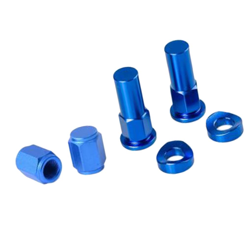perfk 6 Sets Motorcycle Tire Wheel Valve Stem Cap Cover Rim Lock Nut CNC Universal - Blue