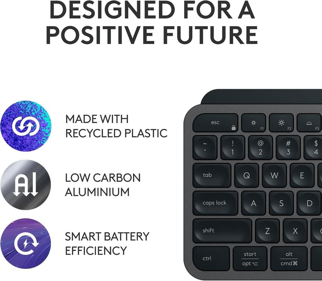 Logitech MX Keys S Wireless Bluetooth Keyboard Ultra-thin Full-size Ergonomic Intelligent Backlight with Wireless Receiver