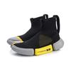 Li Ning Fabric Breathable, Lightweight Coverage High top Vintage Basketball Shoes Women's Black Gray Yellow AGBN058-4