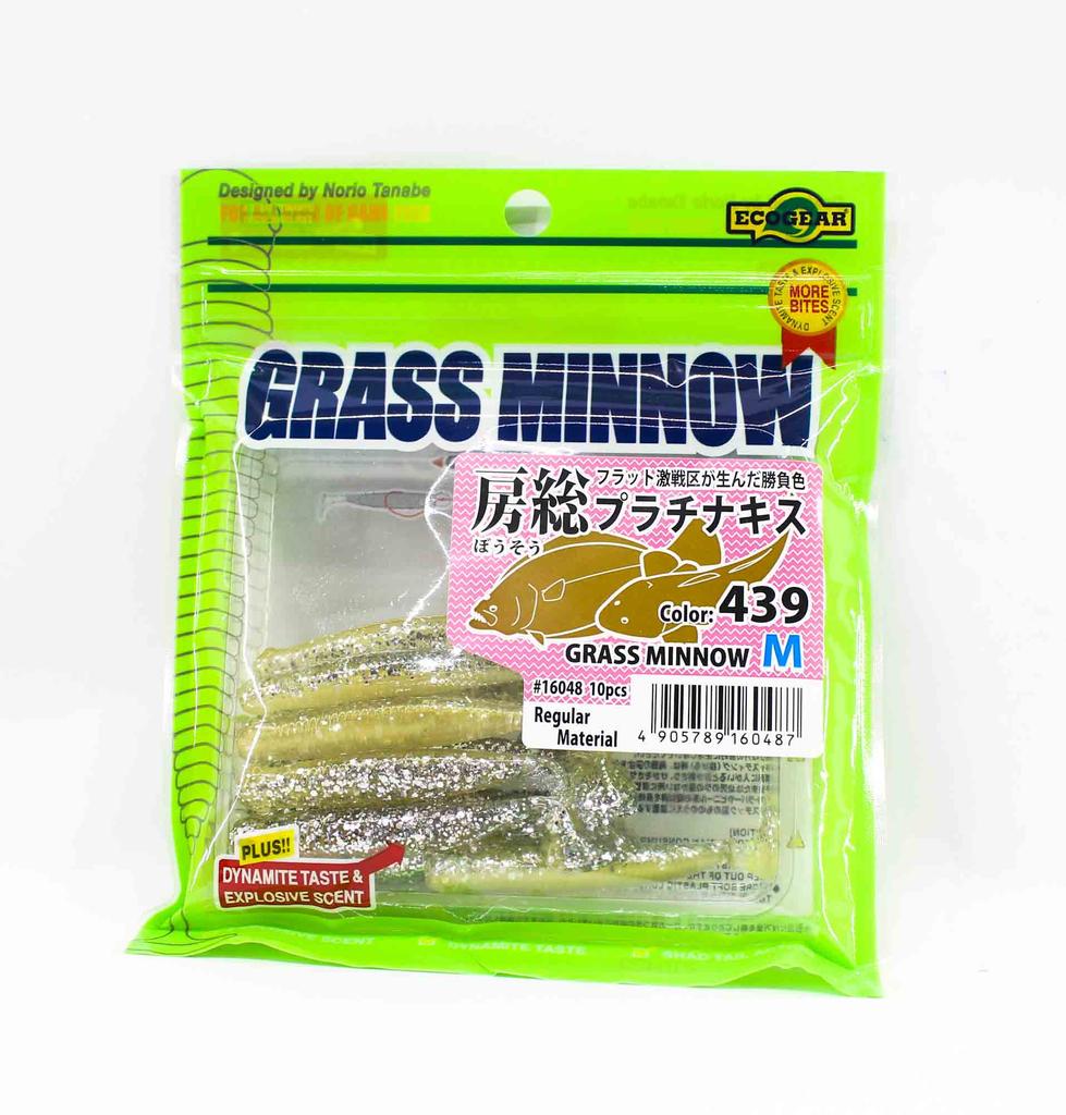 Ecogear Soft Lure Grass Minnow M 2-1/2 Inch 10 Piece Per Pack 439 (0487)