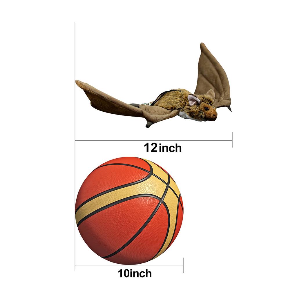 ZHONGXIN MADE Fladdermus Brun Plyschleksak Naturlig Fladdermus Mjuk Plyschleksak Dekoration Fest Halloween Kram Djur Mjuk Fluffig Söt Figur Sovkudde