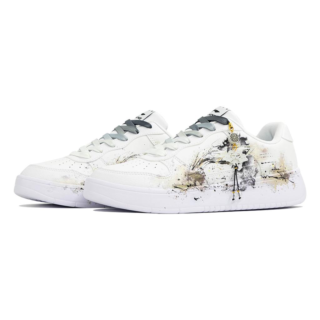 Li Ning Floating Boat Cushioning Abrasion Resistant Slip Resistant Low top Skateboard Shoes Men's AGCS419-1(Team113-S-BOX)