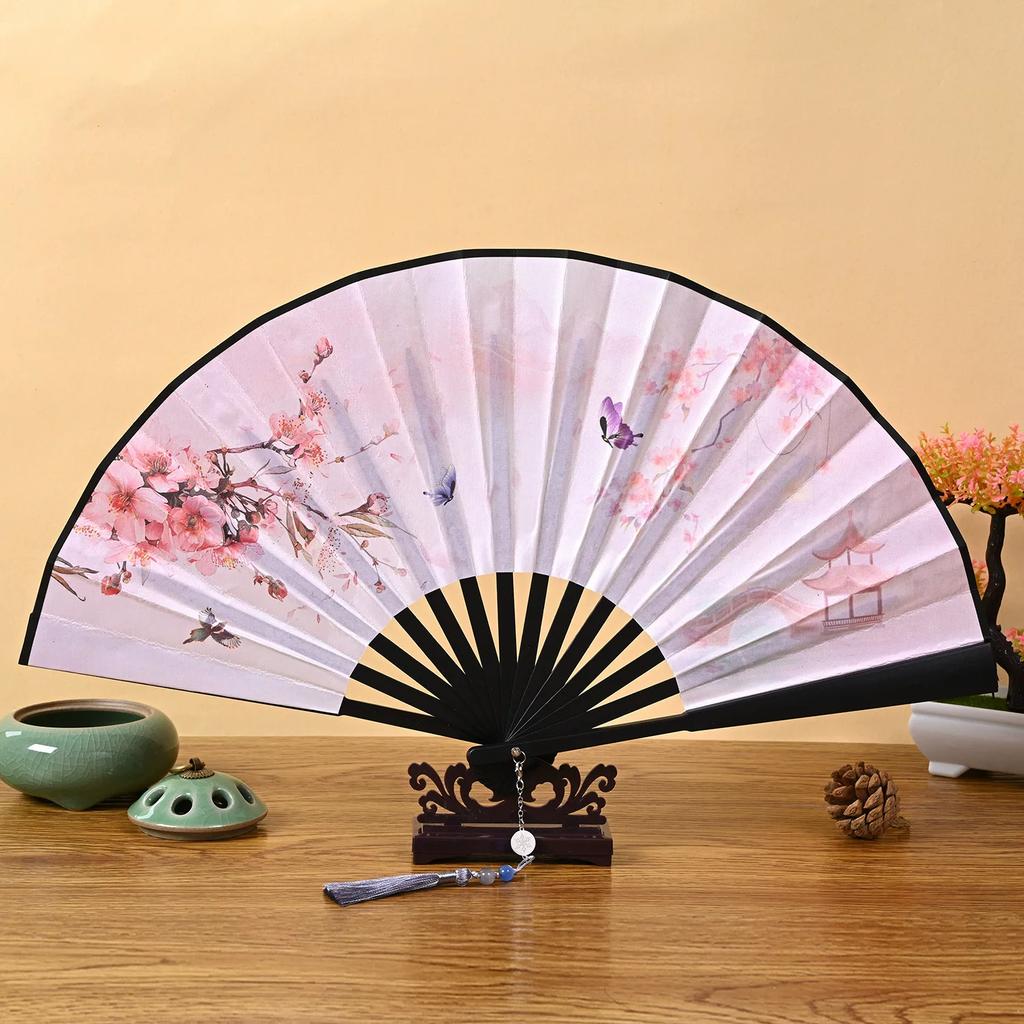 Folding Fan In Ancient Style for Boys, Dragon Design, Student Style, Bold Black Double-Sided Summer Plastic Fan, New Model