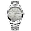 Langjue Watch Alloy Steel Belt Quartz Watch Luminous Polygonal Dial Watch Calendar Fashion Couple Watch