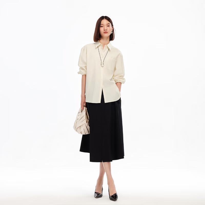 

VEROMODA Women s Striped Cotton Lyocell Loose-Fit Shirt XS