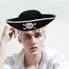 Vintage Triangular Hat with Roll Up Brim Halloween Banquet Party Pirate Hat for Girls Festival Theatrical Performances