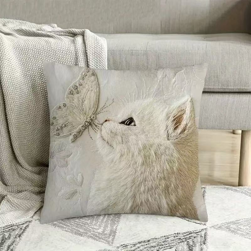 Cartoon Zipper Pillow Case Soft Pillowcase for Living Room Decor