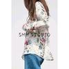 Spring New Women's Clothing Fashion Style Lapel Long Sleeves Silk Satin Texture Print Shirt 8503899