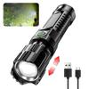 High Strong Power Led Flashlights 2000LM Tactical Torch with Display Light USB Charging Camping Fishing Emergency Zoom Lantern