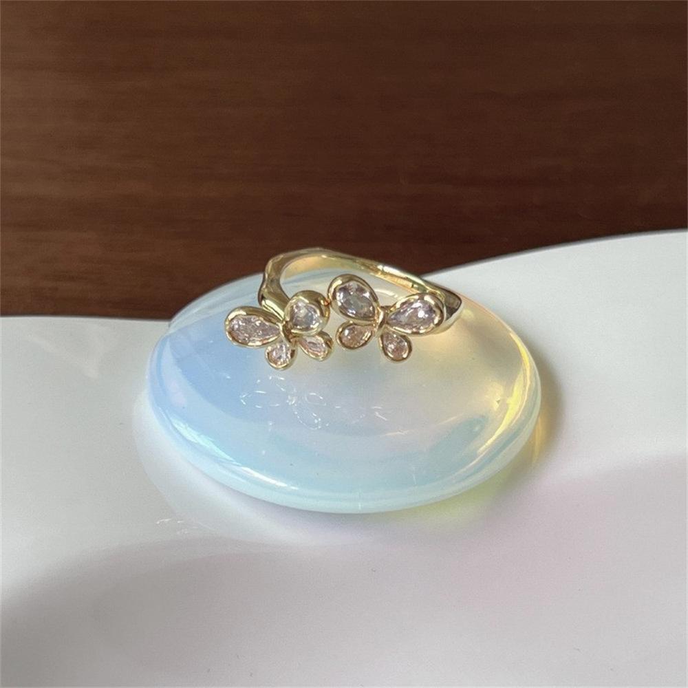 Color Enamel Fritillary Butterfly Ring Women's Open Index Finger Ring New Products