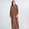 Unisex Extra Long Velvet Bathrobe - Plus Size, Thick, Warm Coral Fleece for Autumn & Winter, Maternity-Friendly Homewear